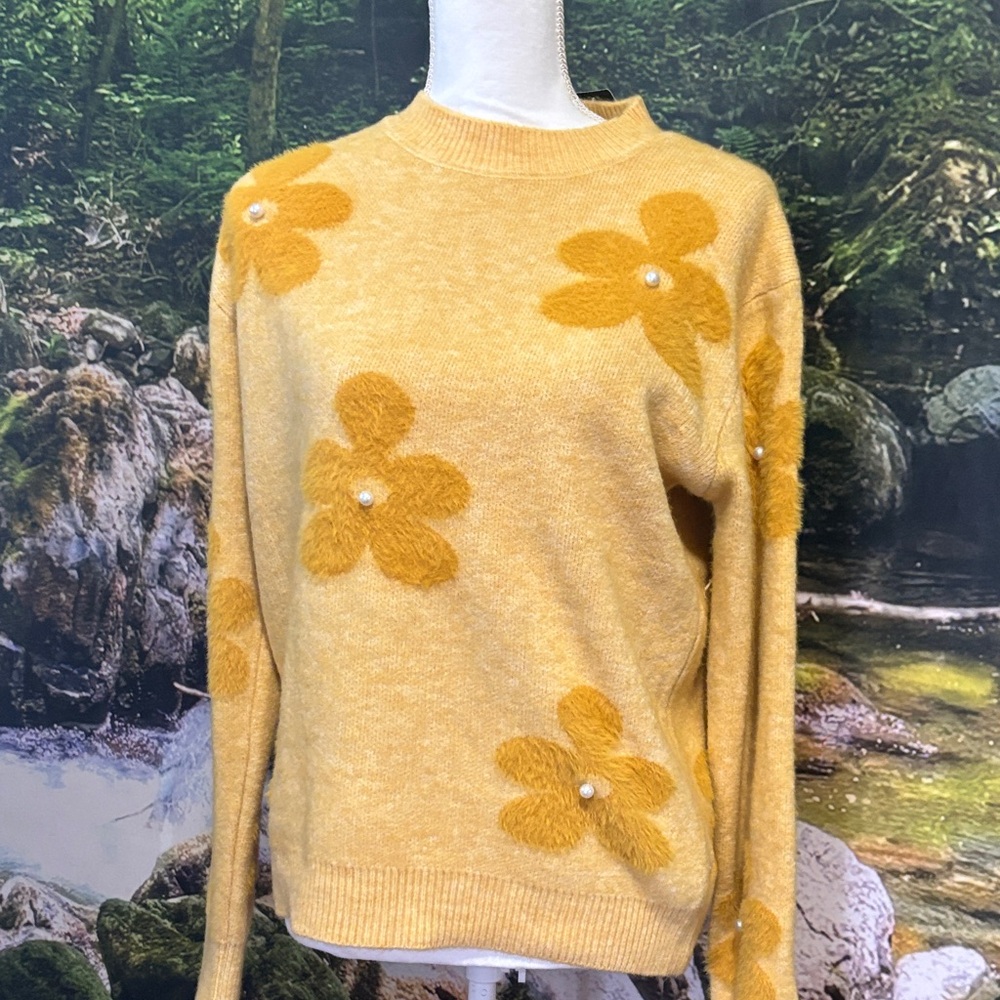 Golden Floral Women's Sweater